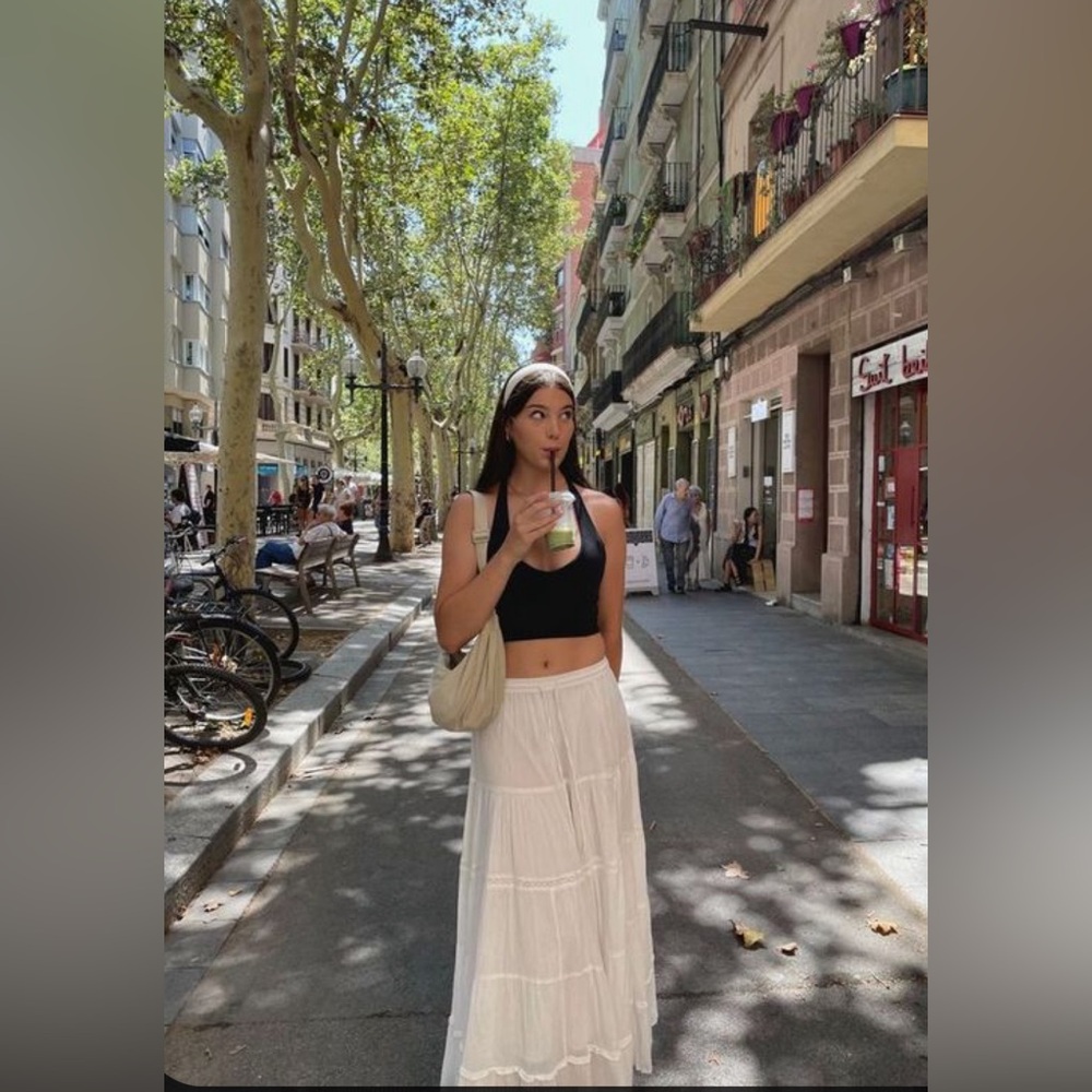Vintage flowy maxi skirt